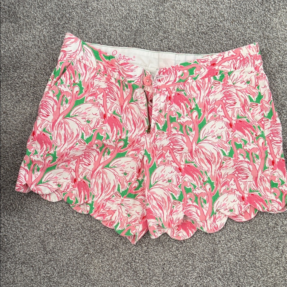 Lilly Pulitzer Pink and Green High Waist Shorts